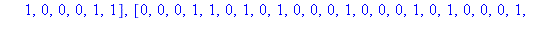 [[0, 0, 1, 1, 0, 1, 1, 0, 0, 0, 0, 1, 0, 0, 1, 1, 0, 0, 0, 1, 1, 0, 0, 0, 0, 1, 1, 1, 1, 1, 0, 1, 1, 0, 1, 1, 1, 0, 1, 0, 1, 1, 0, 1, 0, 1, 0, 0], [0, 1, 1, 1, 0, 0, 1, 0, 0, 1, 1, 1, 1, 0, 0, 1, 1, 0...