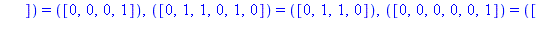 TABLE([([1, 1, 0, 0, 1, 0]) = ([1, 1, 1, 1]), ([0, 1, 0, 1, 1, 0]) = ([0, 0, 0, 0]), ([0, 0, 1, 1, 1, 0]) = ([0, 1, 1, 1]), ([1, 0, 1, 1, 0, 1]) = ([1, 1, 0, 1]), ([1, 0, 0, 0, 1, 0]) = ([0, 1, 1, 1])...