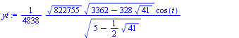 `+`(`/`(`*`(`/`(1, 4838), `*`(`^`(822755, `/`(1, 2)), `*`(`^`(`+`(3362, `-`(`*`(328, `*`(`^`(41, `/`(1, 2)))))), `/`(1, 2)), `*`(cos(t))))), `*`(`^`(`+`(5, `-`(`*`(`/`(1, 2), `*`(`^`(41, `/`(1, 2)))))...