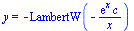 y = `+`(`-`(LambertW(`+`(`-`(`/`(`*`(exp(x), `*`(c)), `*`(x)))))))