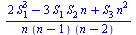 `/`(`*`(`+`(`*`(2, `*`(`^`(S[1], 3))), `-`(`*`(3, `*`(S[1], `*`(S[2], `*`(n))))), `*`(S[3], `*`(`^`(n, 2))))), `*`(n, `*`(`+`(n, `-`(1)), `*`(`+`(n, `-`(2))))))