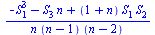 `/`(`*`(`+`(`-`(`*`(`^`(S[1], 3))), `-`(`*`(S[3], `*`(n))), `*`(`+`(1, n), `*`(S[1], `*`(S[2]))))), `*`(n, `*`(`+`(n, `-`(1)), `*`(`+`(n, `-`(2))))))