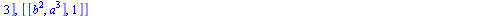 DisjointUnion = [[[a, a, a, b, b], 1], [[a, b, b, `*`(`^`(a, 2))], 3], [[b, b, `*`(`^`(a, 3))], 1], [[a, a, a, `*`(`^`(b, 2))], 1], [[a, `*`(`^`(b, 2)), `*`(`^`(a, 2))], 3], [[`*`(`^`(b, 2)), `*`(`^`(...