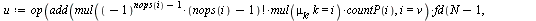 `assign`(makeMu, proc () local u, v, N, eu; `assign`(N, add(i, i = args)); `assign`(eu, [seq(mu[i] = 1, i = 1 .. N)]); if nargs = 1 then `assign`(u, [seq([[x]], x = partition(args[1]))]) else `assign`...
