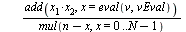 `assign`(ricVtab, proc (v, V, N) local u, vv; `assign`(vv, sort(v[1])); for u in V do if sort(u[1]) = vv then return `/`(`*`(v[2], `*`(fd(`+`(N, `-`(1)), nops(v[1])))), `*`(u[2])) end if end do; retur...