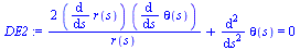 `+`(`/`(`*`(2, `*`(diff(r(s), s), `*`(diff(theta(s), s)))), `*`(r(s))), diff(diff(theta(s), s), s)) = 0