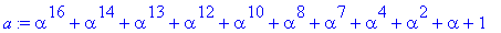 a := alpha^16+alpha^14+alpha^13+alpha^12+alpha^10+a...