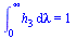 Int(h[3], lambda = 0 .. infinity) = 1