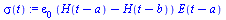 `assign`(sigma(t), `*`(epsilon[0], `*`(`+`(H(`+`(t, `-`(a))), `-`(H(`+`(t, `-`(b))))), `*`(E(`+`(t, `-`(a)))))))