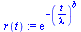 `assign`(r(t), exp(`+`(`-`(`^`(`/`(`*`(t), `*`(lambda)), b)))))