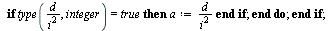 `assign`(Car, proc (d, x) local m, i, a, Car; if `<`(0, d) then for i to d do if type(`/`(`*`(d), `*`(`^`(i, 2))), integer) = true then `assign`(a, `/`(`*`(d), `*`(`^`(i, 2)))) end if end do end if; i...