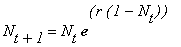 N[t+1] = N[t]*exp(r*(1-N[t]))