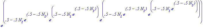 N[t+4] := N[t]*exp(.5-.5*N[t])*exp(.5-.5*N[t]*exp(....