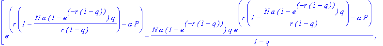 J := matrix([[exp(r*(1-N*a*(1-exp(-r*(1-q)))*q/(r*(...