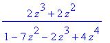 (2*z^3+2*z^2)/(1-7*z^2-2*z^3+4*z^4)