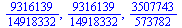 `/`(9316139, 14918332), `/`(9316139, 14918332), `/`(3507743, 573782)