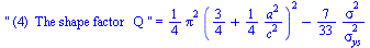  (4)  The shape factor   Q 