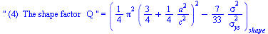  (4)  The shape factor   Q 
