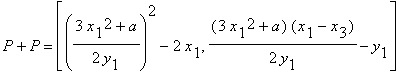 P+P = [((3*x[1]^2+a)/(2*y[1]))^2-2*x[1], (3*x[1]^2+...