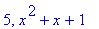 5, x^2+x+1