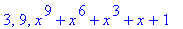 3, 9, x^9+x^6+x^3+x+1