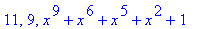 11, 9, x^9+x^6+x^5+x^2+1