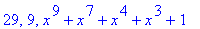 29, 9, x^9+x^7+x^4+x^3+1