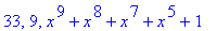 33, 9, x^9+x^8+x^7+x^5+1