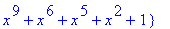 {x^9+x^6+x^3+x+1, x^9+x^8+1, x^9+x^8+x^6+x^3+1, x^9...