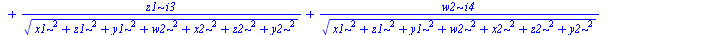 `+`(`/`(`*`(x1, `*`(i1)), `*`(`^`(`+`(`*`(`^`(x1, 2)), `*`(`^`(z1, 2)), `*`(`^`(y1, 2)), `*`(`^`(w2, 2)), `*`(`^`(x2, 2)), `*`(`^`(z2, 2)), `*`(`^`(y2, 2))), `/`(1, 2)))), `/`(`*`(y1, `*`(i2)), `*`(`^...