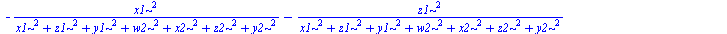 `+`(`-`(`/`(`*`(`^`(x1, 2)), `*`(`+`(`*`(`^`(x1, 2)), `*`(`^`(z1, 2)), `*`(`^`(y1, 2)), `*`(`^`(w2, 2)), `*`(`^`(x2, 2)), `*`(`^`(z2, 2)), `*`(`^`(y2, 2)))))), `-`(`/`(`*`(`^`(z1, 2)), `*`(`+`(`*`(`^`...