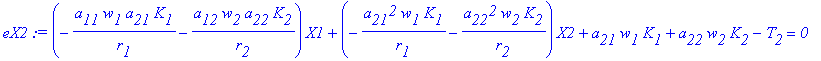 eX2 := (-a[11]*w[1]*a[21]*K[1]/r[1]-a[12]*w[2]*a[22...