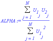 ALPHA := Sum(U[1][j]*U[2][j],j = 1 .. N)/Sum(U[1][j...