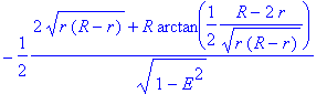 -1/2*(2*sqrt(r*(R-r))+R*arctan(1/2*(R-2*r)/(sqrt(r*...