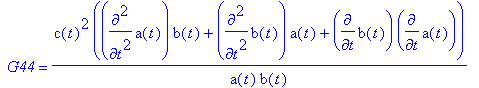 ` G44` = c(t)^2*(diff(a(t),`$`(t,2))*b(t)+diff(b(t)...
