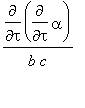 diff(diff(alpha,tau),tau)/(b*c)