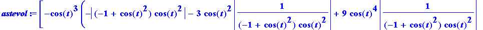 astevol := vector([-cos(t)^3*(-abs((-1+cos(t)^2)*co...
