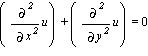 (diff(u, `$`(x, 2)))+(diff(u, `$`(y, 2))) = 0