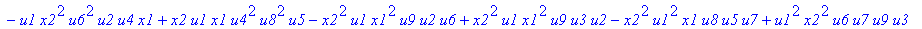 con := (-u7^2*u3*u1*u2*u0^2*u5+u7*x1*u1*u4^2*u2*u8^2+u4*u0^2*u8*u5*u2^2*u3+u4^2*u0*u8*u5*u1^2*x2+u9^2*x1*u3*u2*u6^2*u5-u2^2*u0*u6^2*x2*u9*x1-u2*u0*u6*u9^2*u7*u3^2-u2^2*u8*u6*x2*u9*x1^2+u9*x1*u3^2*u2^2*...
