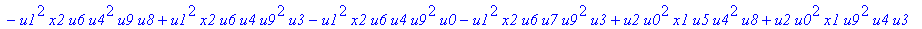 con := (-u7^2*u3*u1*u2*u0^2*u5+u7*x1*u1*u4^2*u2*u8^2+u4*u0^2*u8*u5*u2^2*u3+u4^2*u0*u8*u5*u1^2*x2+u9^2*x1*u3*u2*u6^2*u5-u2^2*u0*u6^2*x2*u9*x1-u2*u0*u6*u9^2*u7*u3^2-u2^2*u8*u6*x2*u9*x1^2+u9*x1*u3^2*u2^2*...