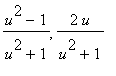 (u^2-1)/(u^2+1), 2*u/(u^2+1)