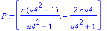 P := [r*(u4^2-1)/(u4^2+1), -2*r*u4/(u4^2+1)]