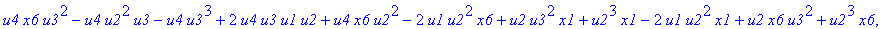 sol := {[[2*x4*u1*u4-2*x4*u1*u2+u2^2*x4+x4*u3^2-2*u1*u2*u4+u2^2*u4+u4*u3^2, u2^2*x2+u3^2*x2-2*u1*u2^2+u2*u3^2+u2^3, u4^2+x1^2-2*u1*u4+2*u1*u2-u2^2-u3^2, x3*u2^2+x3*u3^2-2*u1*u2*u3+u3^3+u3*u2^2, 2*u4*x5...