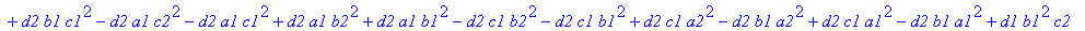 w := a1*b2*c2^2-c1*a2*d2^2-c1*a2*d1^2-b1*c2*d2^2-b1*c2*d1^2+a2*b1*d2^2+a2*b1*d1^2-d1*c2*a1^2-d1*c2*a2^2+d1*b2^2*c2-d1*b2^2*a2+d1*c1^2*a2+d1*c2^2*a2+d1*b2*a1^2-d1*b2*c1^2-d1*b2*c2^2+d1*b2*a2^2-a1*b2*d2^...