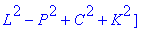 LAT := MATRIX([[L^2+2*A^2+P^2+C^2+K^2, L^2-2*A^2+P^...