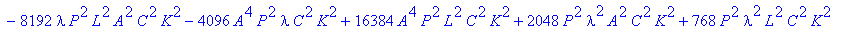 cp := lambda^6-128*A^4*lambda^3*K^2+1536*P^2*lambda...