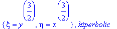 {xi = y^(3/2), eta = x^(3/2)}, hiperbolic