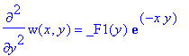 diff(w(x,y),`$`(y,2)) = _F1(y)*exp(-x*y)