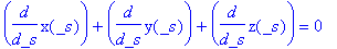diff(x(_s),_s)+diff(y(_s),_s)+diff(z(_s),_s) = 0