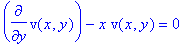 diff(v(x,y),y)-x*v(x,y) = 0